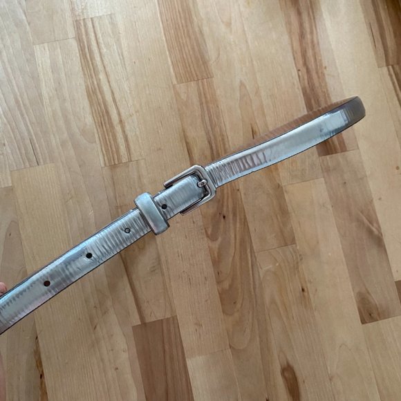 J.Crew leather silver metallic belt - Picture 2 of 4